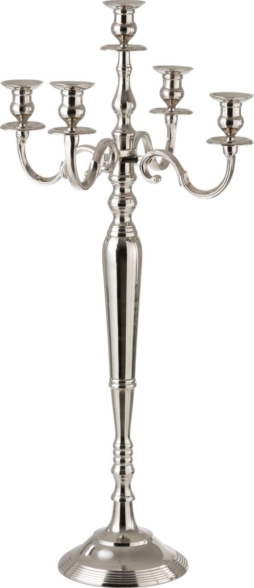 J-Line kandelaar 5-Arm Klassiek - aluminium - zilver - large