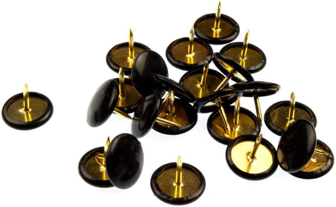 Kangaro punaises plat - set 200x - zwart - voor prikbord