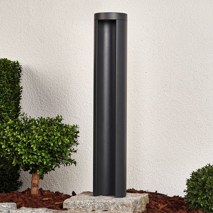 Lucande - LED buitenlamp - 1licht - Aluminium, polycarbonaat - H: 65 cm - grafietgrijs, wit - Inclusief lichtbron