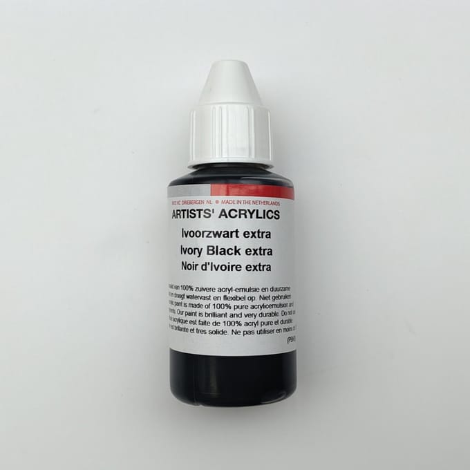 Acrylverf Ara 100ml - Ivoorzwart extra - A74