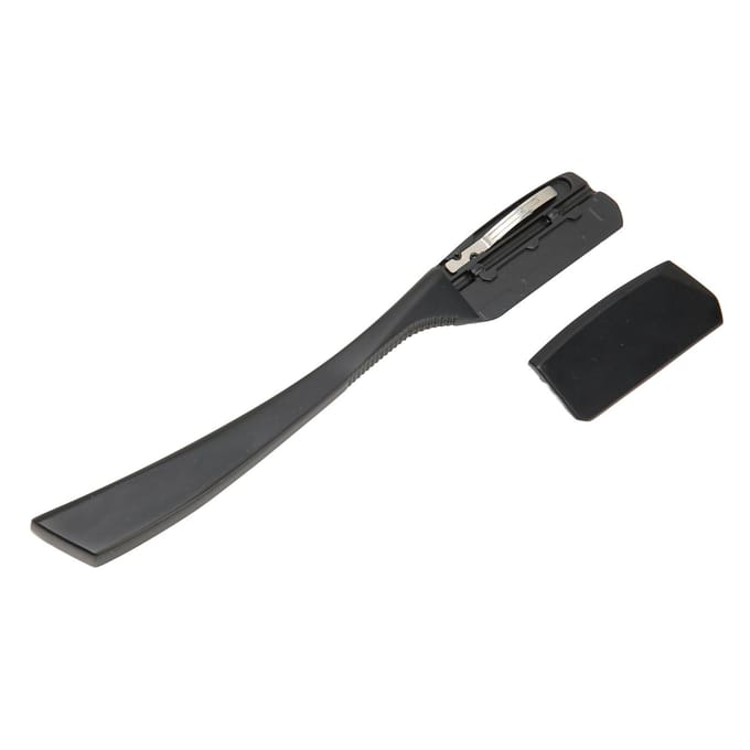 Baardmeshouder Straight Edge Zinklegering Ergonomisch Strakke Pasvorm Handmatig Vintage Baardmes Mes gray