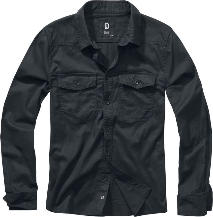 Brandit Flanell Heren Flanellen overhemd - zwart - M