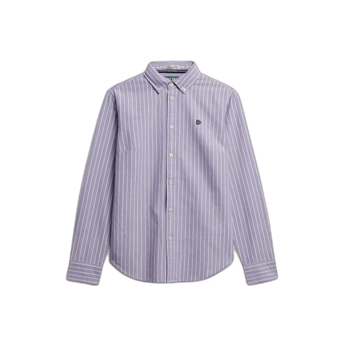 Superdry Slim Oxford Bd Overhemd Met Lange Mouwen Paars M Vrouw