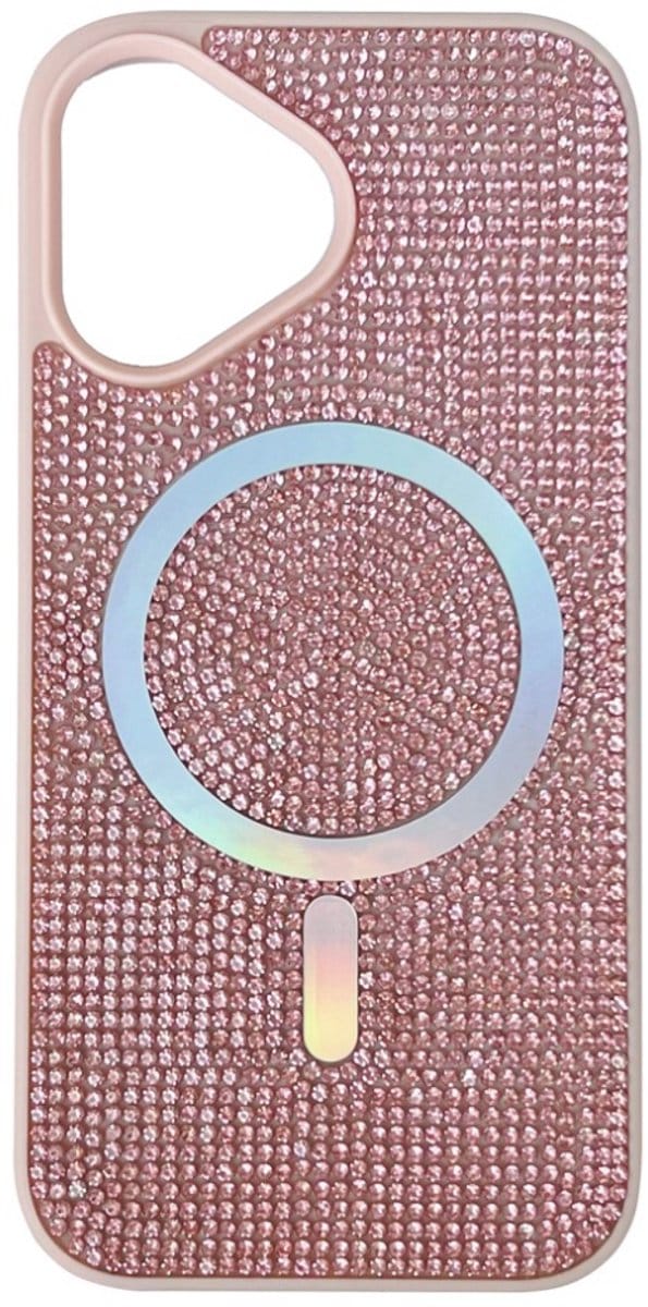 Cityhoesje - Backcover - iPhone 17 - Glitter - Magsafe - Roze