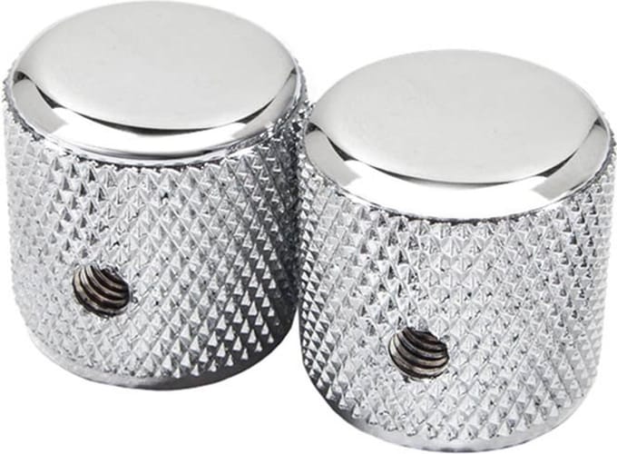 Fender 95799049 60's Telecaster knurled knoppen - Chroom (2 stuks)