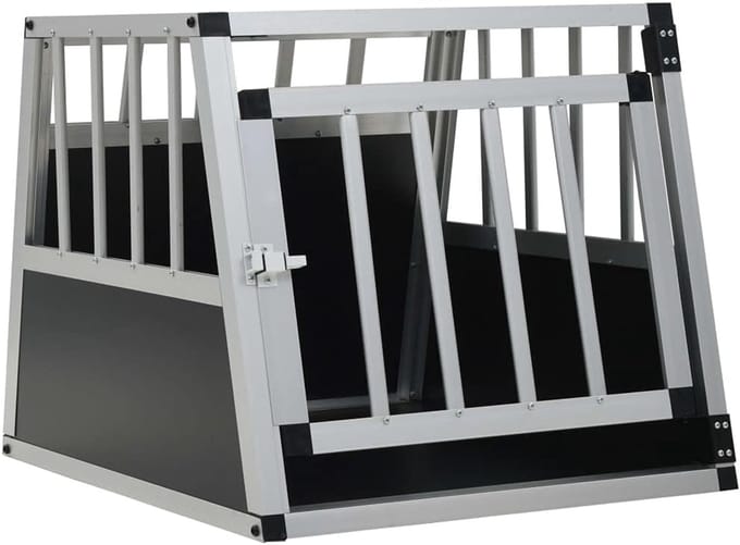 Honden Bench Reiskoffer Aluminium & MDF met Enkele Deur voor Auto