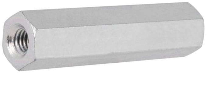Verbindingsmoer koppelmoer M8 schroefdraad - 45mm - RVS