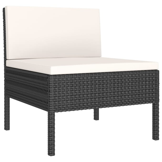 vidaXL - 2-delige - Loungeset - met - kussens - poly - rattan - zwart