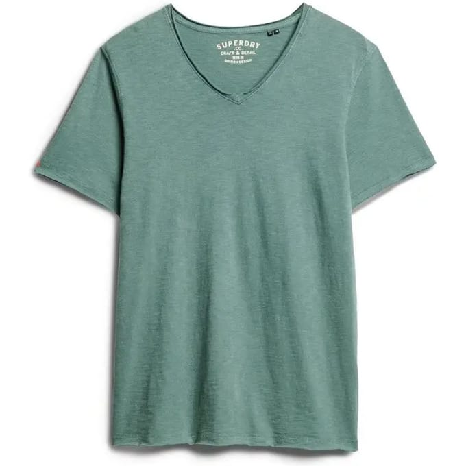 T-shirt gemêleerd met V-hals en raw edges Superdry