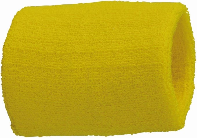 Arowell Premium Pols Zweetbandje 8 cm - Lichtgeel (1 stuks)