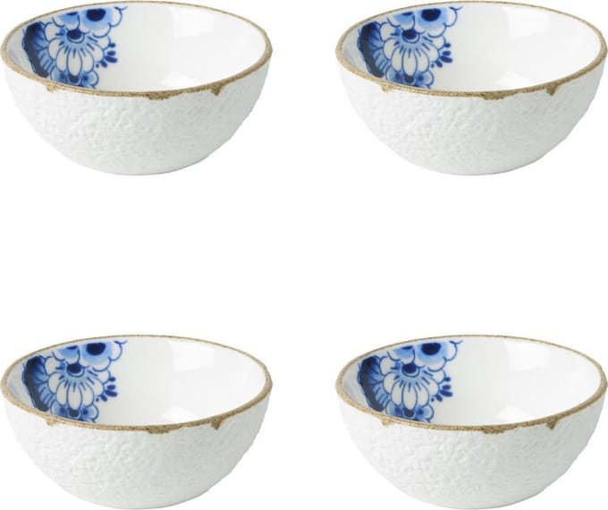 Heinen Delfts Blauw - Dipschaal Blauw Bloesem - Porselein - 75 ml - 4 stuks