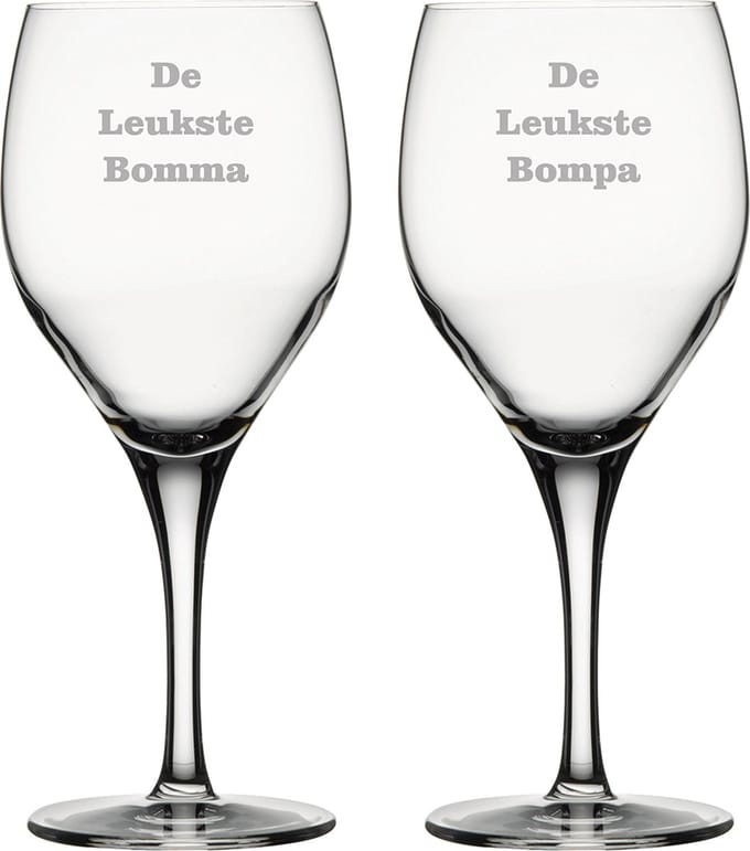Rode wijnglas gegraveerd - 42,5cl - De Leukste Bomma-De Leukste Bompa
