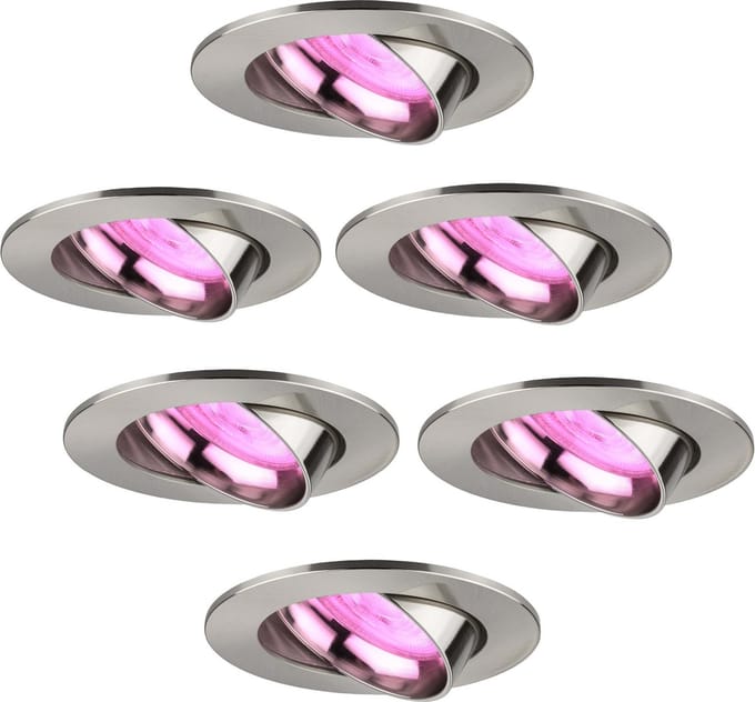 Ledvion - 6X SMART LED Inbouwspot Rio - RVS - Dimbaar