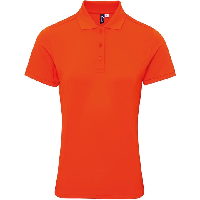 Premier Dames/dames Coolchecker Plus Piqu Polo met CoolPlus (Oranje)
