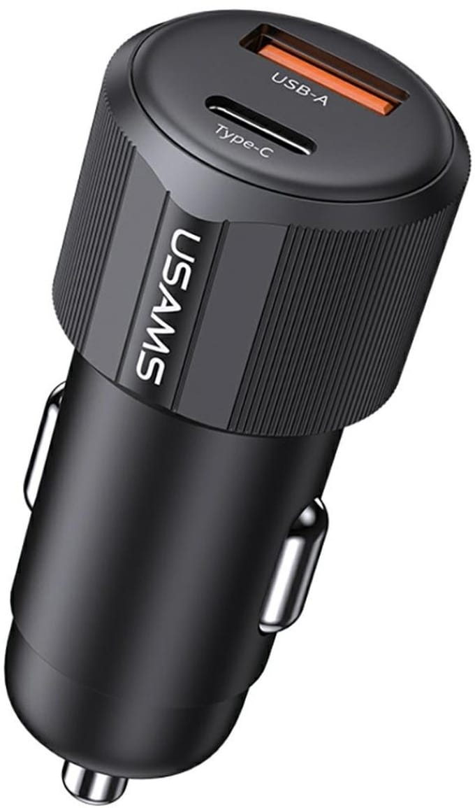 Usams 60W Autolader Voor Snelle Usb-C En Usb-A Telefoons