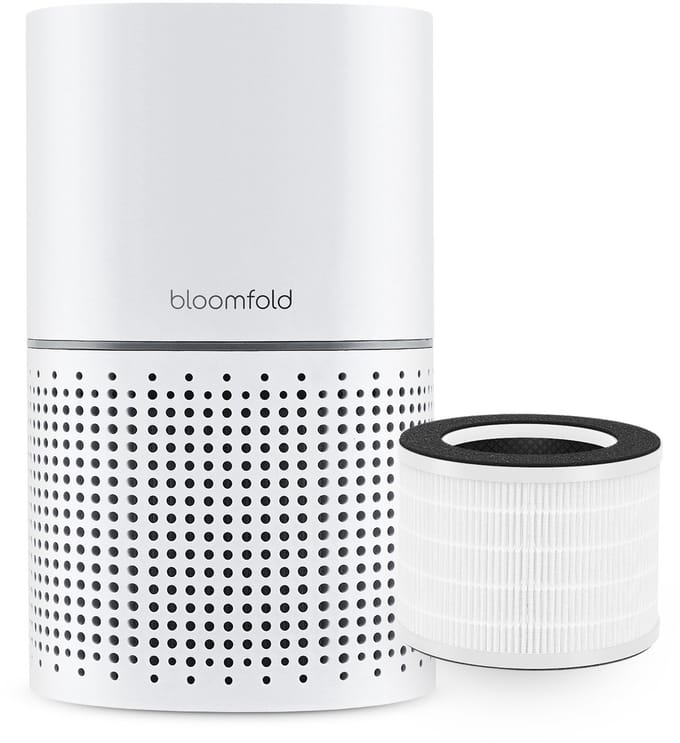 Bloomfold Luchtreiniger - HEPA 13 filter + koolstoffilter - CADR: 240m3/h. - Wifi modus & App - Luchtkwaliteit indicator - 3 standen + slaapstand