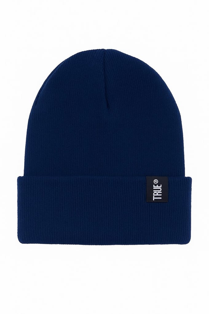 TRUE beanie - Blauwe Unisex Wintermuts - Warm & Winddicht - Katoen/Acryl - Comfortabele gebreide muts