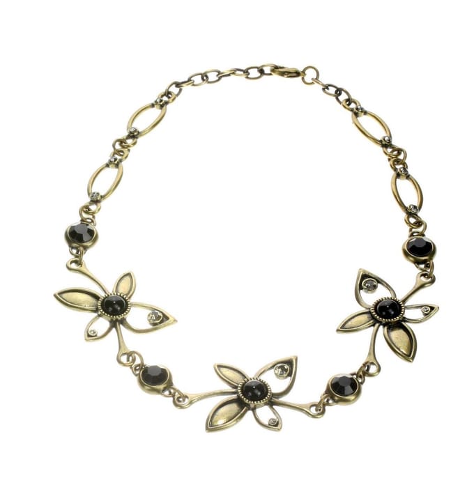 Behave - Flower stones necklace - Mode ketting 38 cm + verlengketting