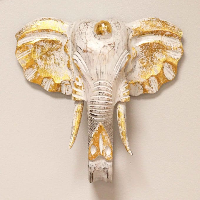 Grote Olifantenkop - Goud & Whitewash
