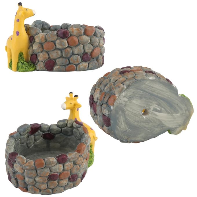 Creatieve Hars Succulent Plantenpot Container Kruiden Bloemenmand Huis Tuin Decor Giraffe black