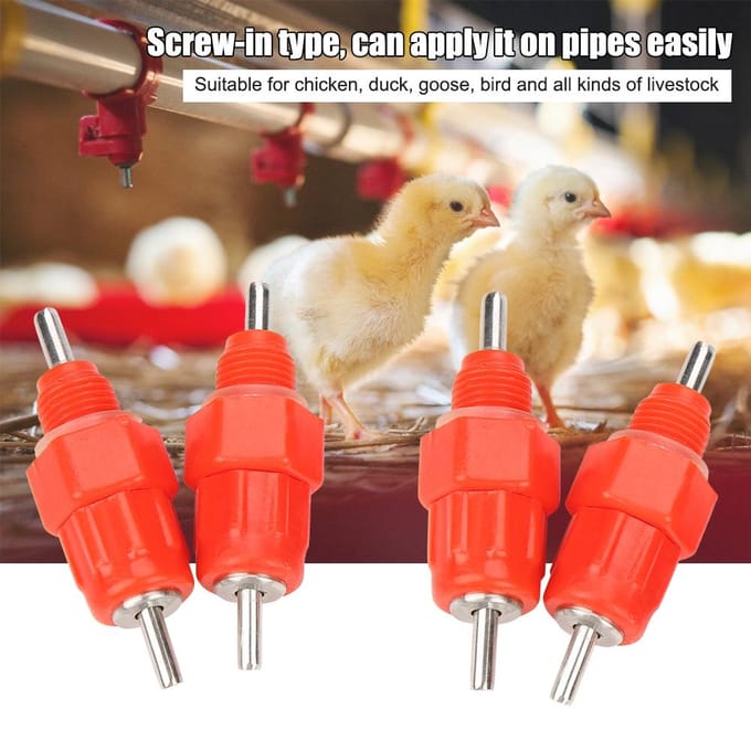 20 stks Automatische Water Drinknippels Schroef in Type Kip Eend Vee Drinken Feeder beige