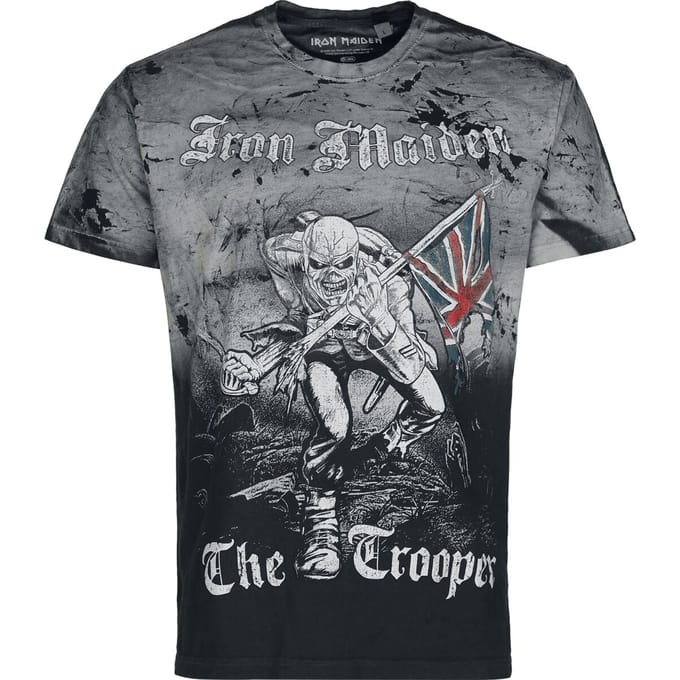 Iron Maiden T-shirt - The Trooper - S tot M - voor Mannen - grijs