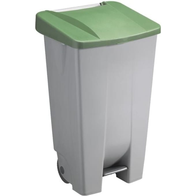Sunware Afvalcontainer/rolemmer - pedaalemmer Basic - groen - 120 liter - 51 x 43 x 88 cm - huis/tuin afval scheiden