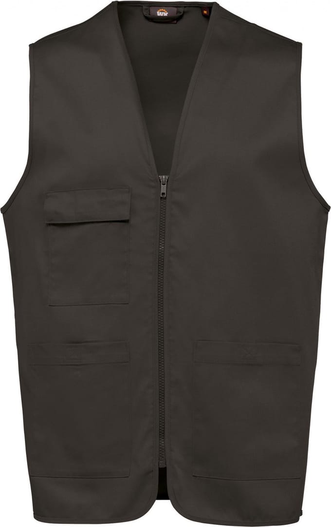 Gilet Unisex 5XL WK. Designed To Work Mouwloos Dark Grey 65% Polyester, 35% Katoen