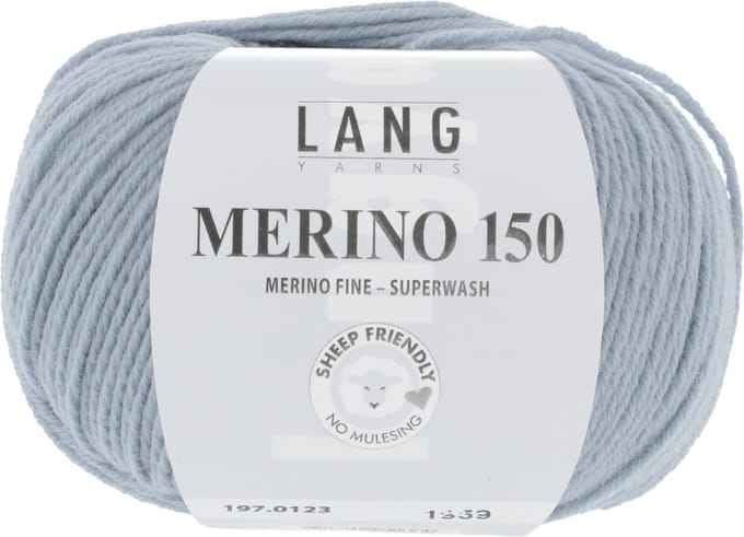 Lang Yarns Merino 150 - 123 zilvergrijs - Merinowol Garen
