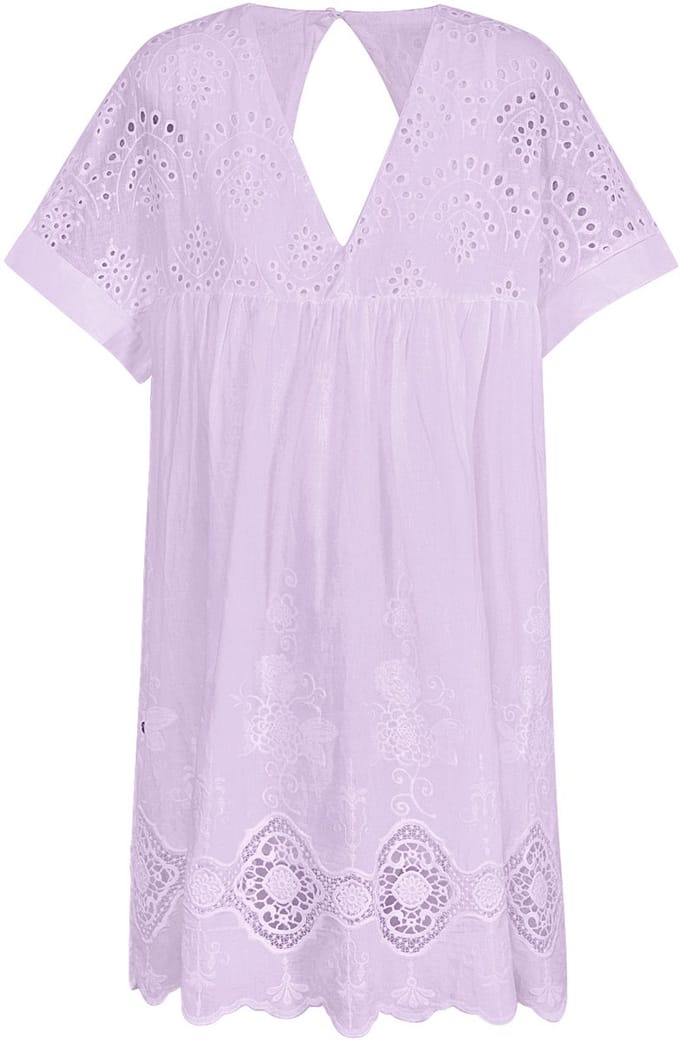 YWG - Cotton Vrouwen Mini Jurk Geborduurde Oogstiksels - Maat M