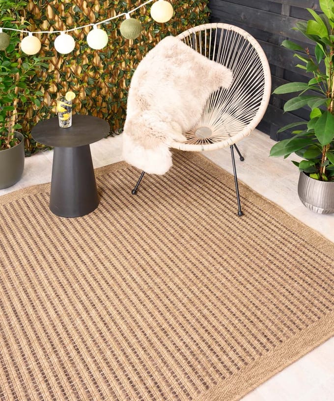 Jute buitenkleed - Boho Stripe beige/bruin 280x370