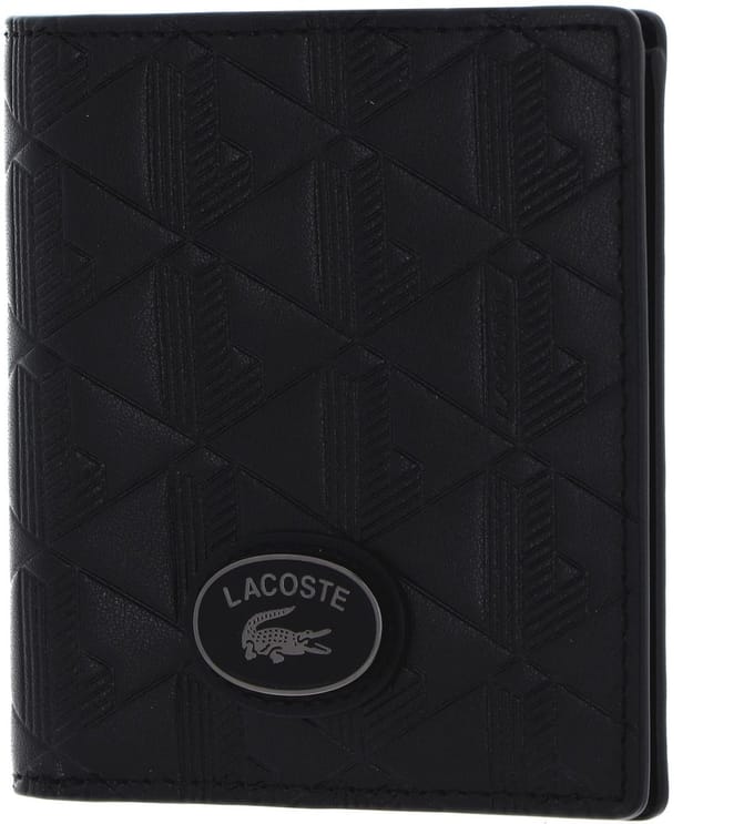 LACOSTE Portemonnee Nomogramme Compact Wallet Noir Zwart