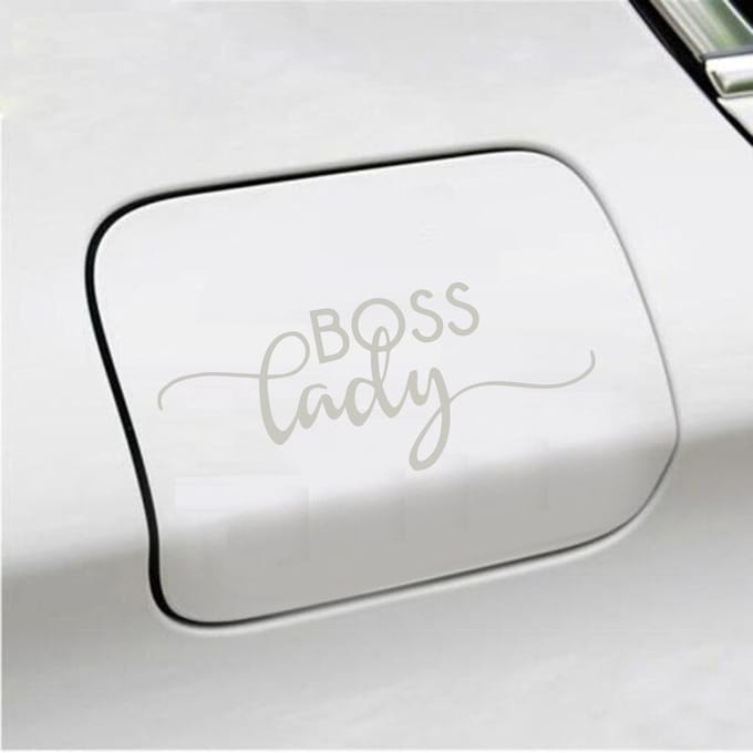 Bumpersticker - Boss Lady - 6 X 14,8 - Zilver