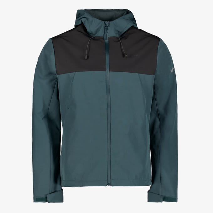 Mountain Peak heren softshell jas blauw zwart - Maat L