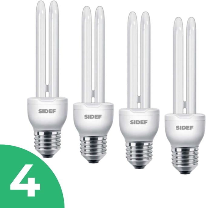 Sidef Spaarlamp E27 - 18W - Daglicht - Niet Dimbaar - 4 stuks
