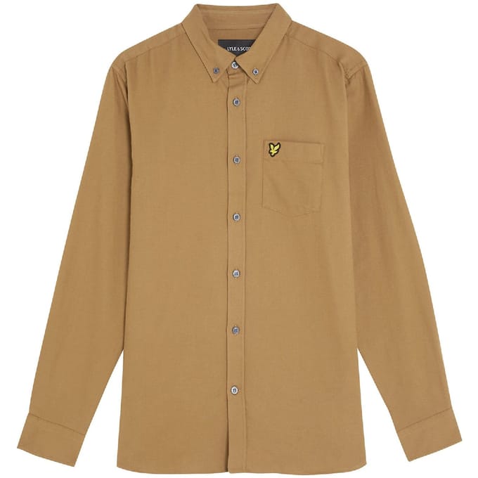 Lyle & Scott Effen Flanellen Overhemd Heren (Bruin)