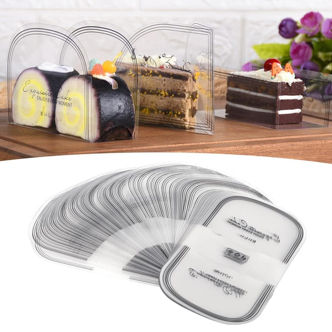 100 Stuks Taartrandwikkel Halve Cirkel Transparant Taart Mousse Bakkraag Accessoire white