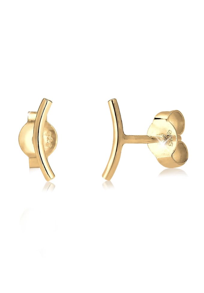 Elli Oorbellen Bogen Geo Minimal 925 Zilver verguld