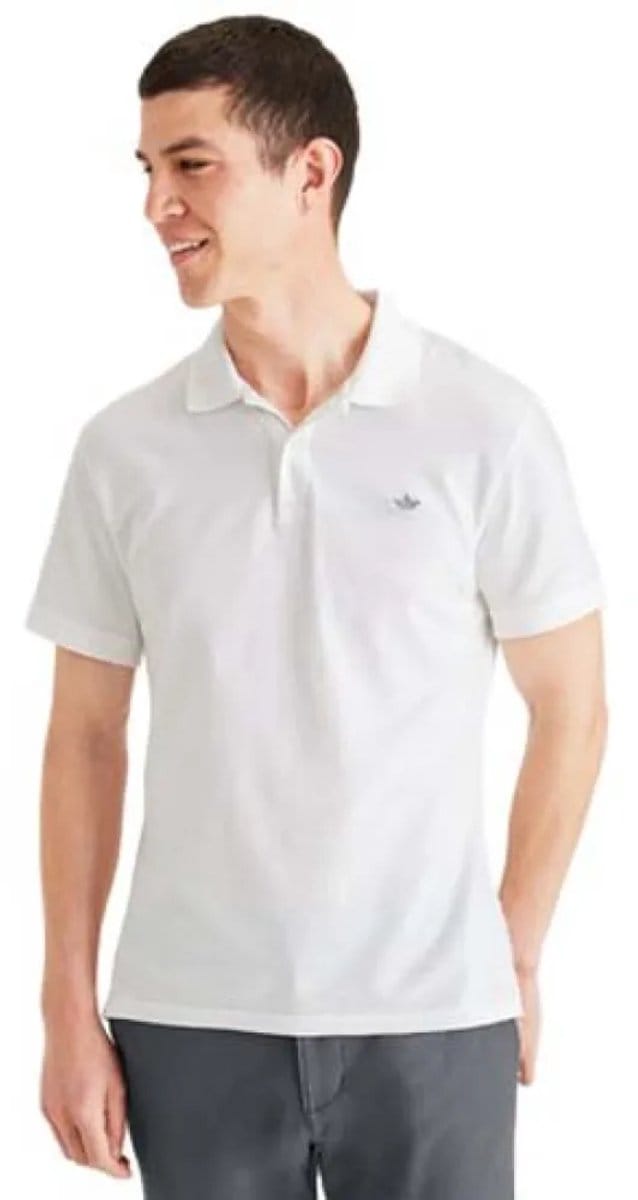 Dockers Rib Collar Korte Mouw Poloshirt Wit S Man