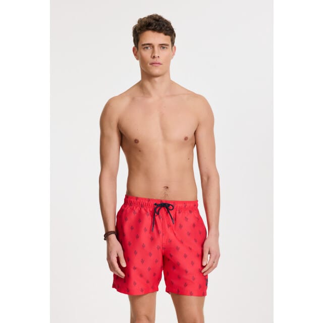 Shiwi Heren Zwemshort MIKE 7" Koraalprint Rood - Maat L