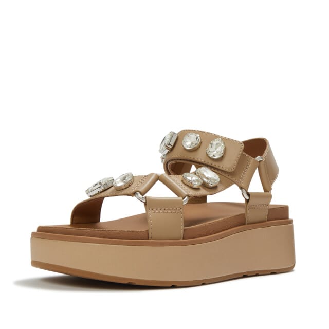 FitFlop Gen-FF Max Ultra-Jewel Leather Back-Strap Sandals BEIGE - Maat 42