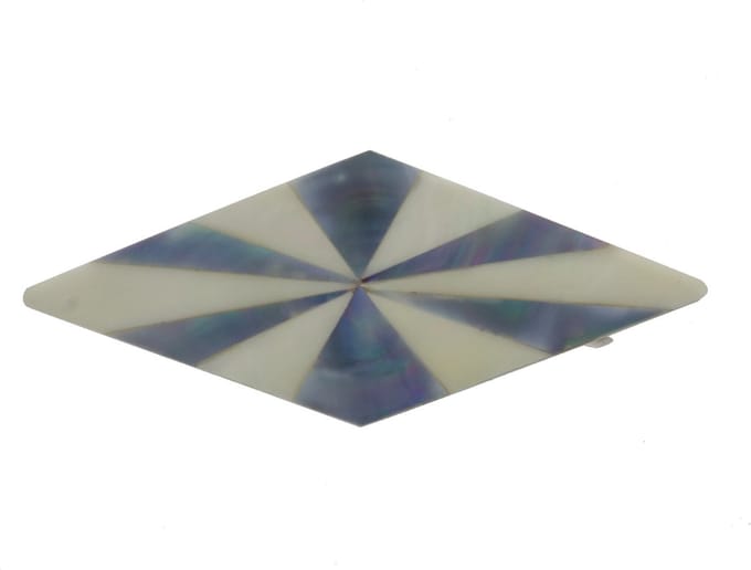 Behave - Haarspeld - Ruitvorm retro stijl - Blauw - Wit - 10,5 cm