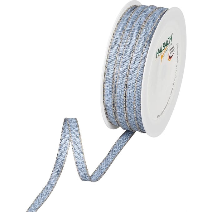 Lint met linnen rand - Blauw
