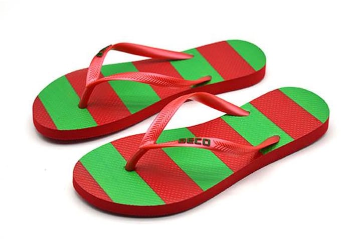 BECO dames teenslippers - roze/groen - maat 36-37