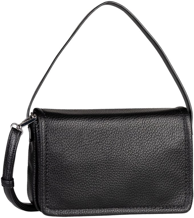 TOM TAILOR schoudertas handtas Delphina Flap Bag No Zip Black zwart