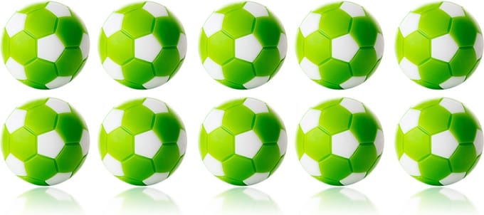Robertson - Tafelvoetbal Ballen - 35 mm - Groen / Wit - 10 stuks
