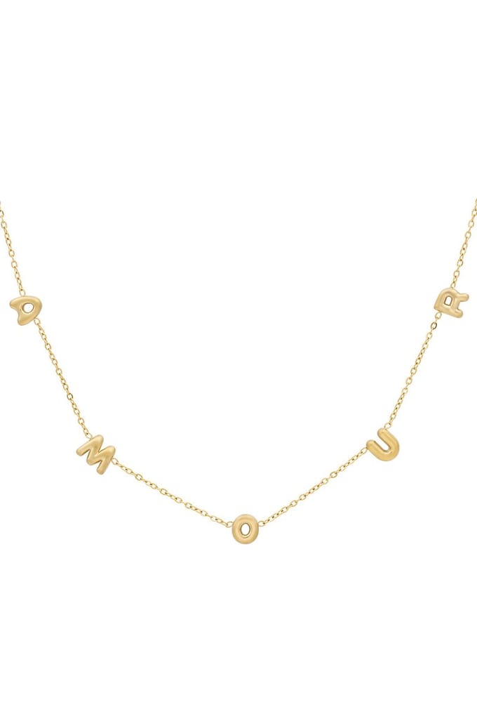 Ketting - Yehwang - Goud - Amour - Stainless steel sieraden