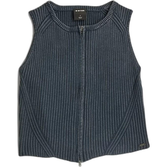 Dunne full zip zonder mouwen vrouw G-Star 2 Way Washed Slim