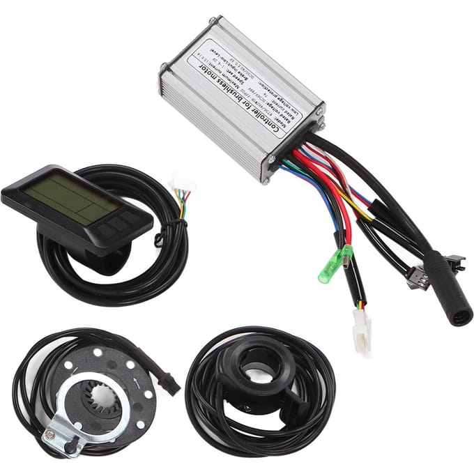 36V48V 250W 15A Fiets Borstelloze Motor Blokgolf Controller Kit met LCD7U Paneel 130X Duimgas black