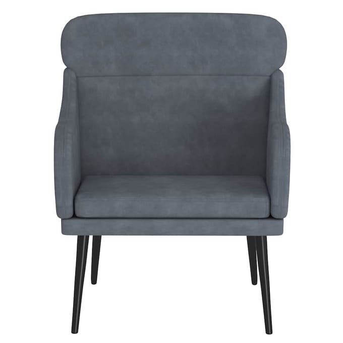 vidaXL - Fauteuil - 63x76x80 - cm - fluweel - donkergrijs